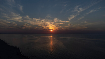 sunset over the lake