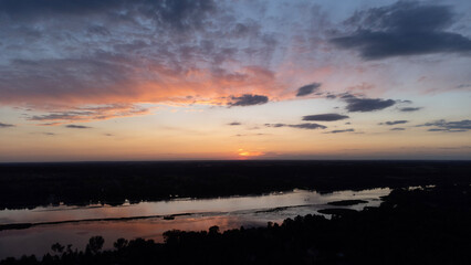 sunset over the river