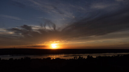 sunset over the river