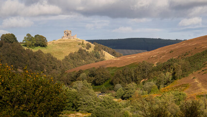 Autumn colours encompass a fortified location near Auchindoon, Moray