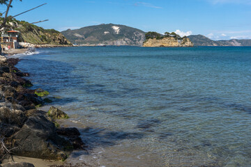 Fototapeta na wymiar Panorama of coastline of Zakynthos Island, Greece