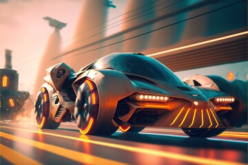 Futuristic street racing concept car 
