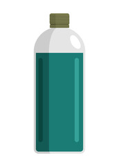 Fuel oil in glass bottle. Simple flat illustration.