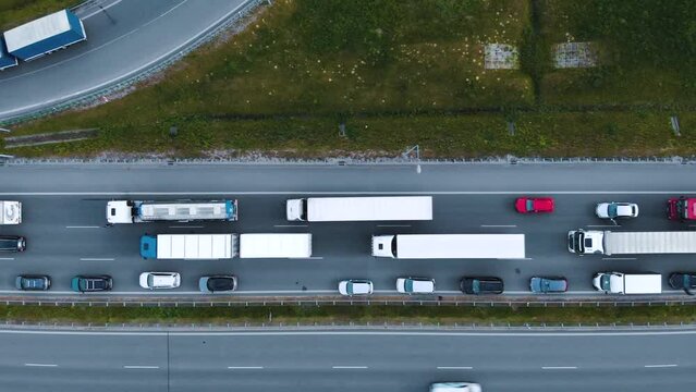 Traffic on A2 speedway in Poland near Strykow