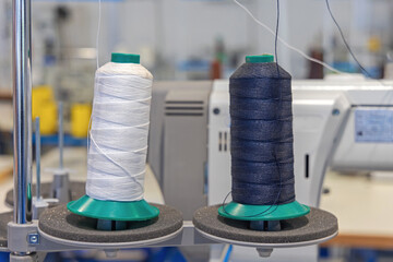 White Black Thread Spools