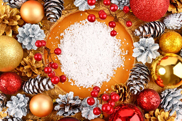 Round Christmas frame