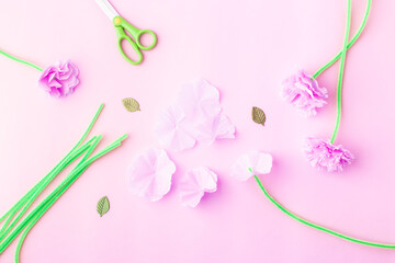 Easy paper flowers craft for kids. Mother's day. Happy birthday