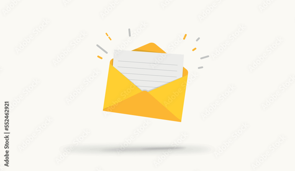 Poster Vector envelope. Golden opened envelope isolated on a background. 10 EPS.