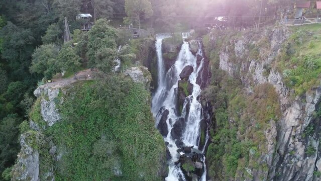 waterfall in the mountains