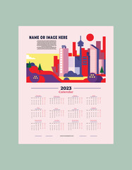 Home calendar illustration for 2023 with premium vector template