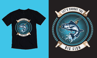 Fototapeta premium Fishing T shirt illustration of a shield