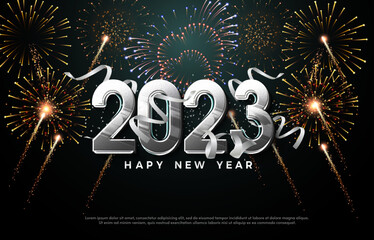 2023 new year banner poster background with style model number,