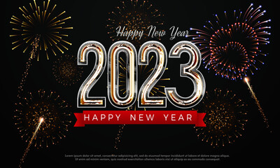 2023 new year banner poster background with style model number,