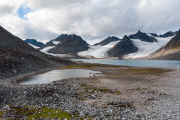 landscape with lake and mountains