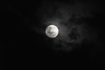 Naklejka na ściany i meble full moon covered by clouds
