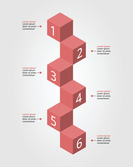 timeline step chart template for infographic for presentation for 6 element