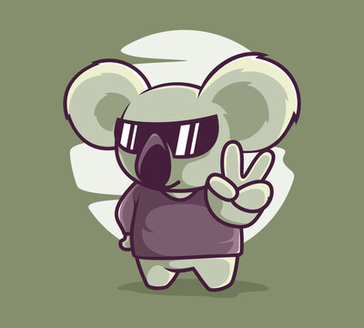 Vector Illustration of Cool Koala Mascot Icon