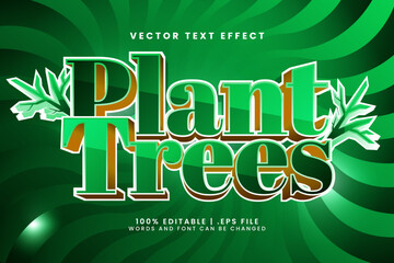 Plant trees 3d editable text effect with green and nature text style