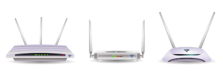  wifi router wireless broadband modem isolated.