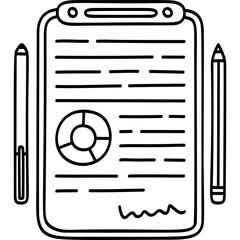 notepad paper planner pencil illustration