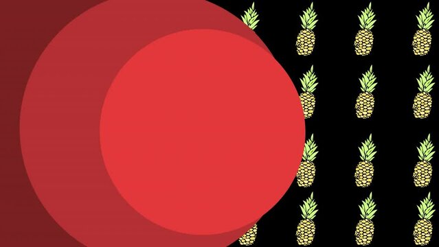 Animation of spots over moving pineapple icons
