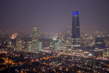 Santiago de noche, Chile