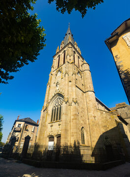 View at medieval abbey of Saint-Geraud in Aurillac, France