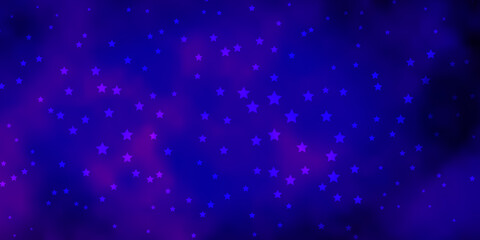 Obraz premium Dark Purple vector texture with beautiful stars.