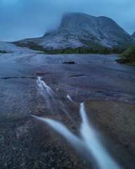 Small stream below Kulhornet mountain peak, Nordland, Norway