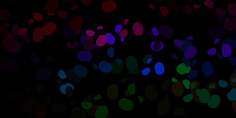 Dark multicolor vector backdrop with chaotic shapes.
