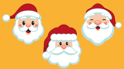 Obraz na płótnie Canvas Santa Claus Vector Stickers Set