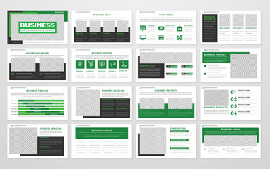 set of corporate presentation template design with minimalist concept and modern layout use for annual report and business profile	