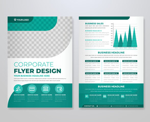 business flyer template with minimalist layout and modern style use for corporate brochure and presentation