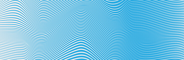 Curved wave lines pattern on white background. Wave striped lines pattern for backdrop and wallpaper template. Simple curved lines with repeat stripes texture. Striped background, vector