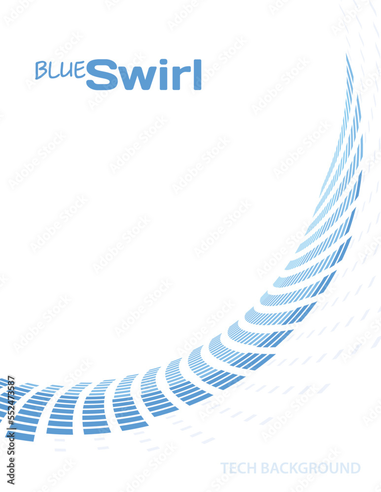 Poster abstract tech background with dotted blue swirl