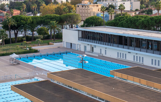 Stade nautique d'Antibes, centre de préparation pour les jeux olympiques de 2024, Alpes-Maritimes, France
