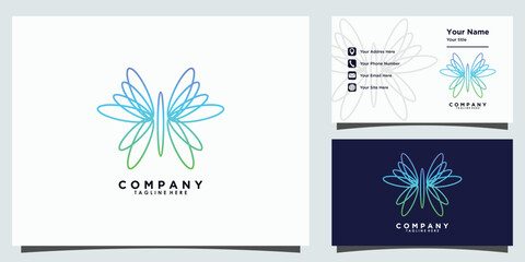 butterfly logo design with circle abstract concept