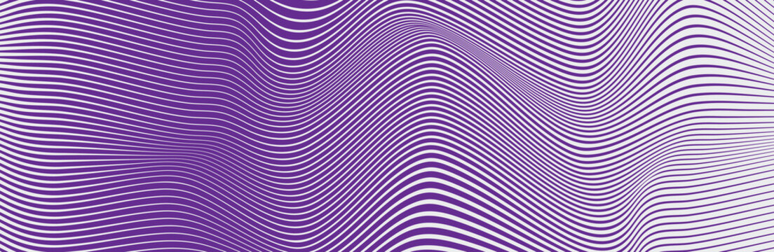 Curved wave lines pattern on white background. Wave striped lines pattern for backdrop and wallpaper template. Simple curved lines with repeat stripes texture. Striped background, vector
