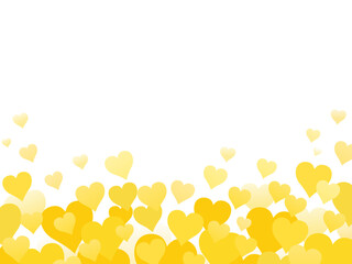 ハートの背景フレーム素材_黄色_ベクターイラスト