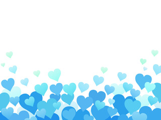 ハートの背景フレーム素材ブルー_ベクターイラスト