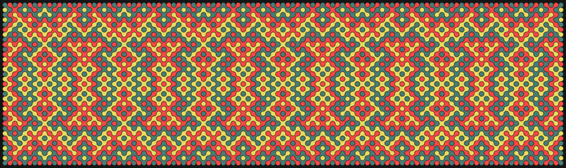 Multicolor truchet tiling connections illustration