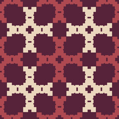 Seamless pattern with ethnic geometric elements. Retro abstract illustration.