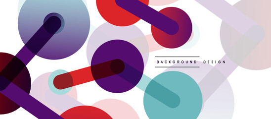 Abstract background. Round dots connected by lines. Trendy techno business template for wallpaper, banner, background or landing