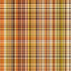 Woodland brown tartan seamless pattern textile. Tonal autumnal forest plaid with organic texture. Background of orange stripe for rough wallpaper. 