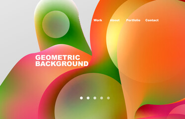 Abstract liquid background for your landing page design. Web page for website or mobile app wallpaper