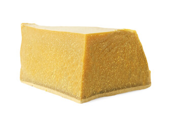 Natural organic beeswax block isolated on white