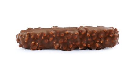 One tasty chocolate bar isolated on white