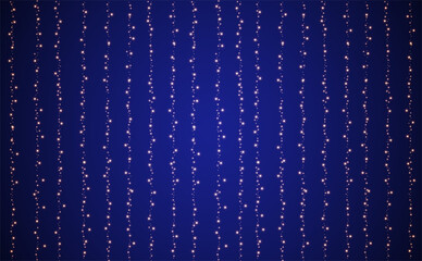 Naklejka na ściany i meble Bright illustration of sparkling glitter particles lines キラキラのストライプ　青い背景　デザイン素材