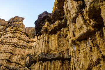 Pha Chor, the rocky cliffs are shaped like huge walls and pillars in Mae Wang National Park