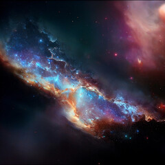 Fototapeta premium The beauty of the universe, the galaxy. Generative AI Art.